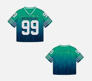 Maillots de football et de basketball personnalisés à épaules tombantes, impression numérique de haute qualité, surdimensionnés, en Spandex/Coton, kits OEM pour hommes - Product Image 5