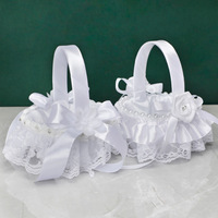 Panier à fleurs de mariage en dentelle blanche, personnalisé, de luxe, en soie, pour mariée, portable, petit coffret cadeau, carton pour photographie en extérieur