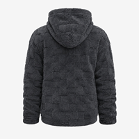 Veste à étiquette privée pour hommes avec texture en polaire Teddy géométrique, capuche zippée intégrale et deux poches latérales pour un usage décontracté en hiver