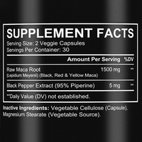 Capsules de racine de Maca RICHTEK, Ashwagandha noire, rouge et jaune, supplément de ginseng, soutien à la vitalité, à l'énergie, à la résistance, pilules de bien-être