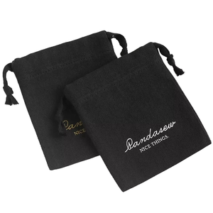 Sac à cordon en tissu avec logo personnalisé EHUNT, taille et couleur personnalisées, sac cadeau à cordon avec logo personnalisé, pour bijoux et cadeaux - Product Image 3