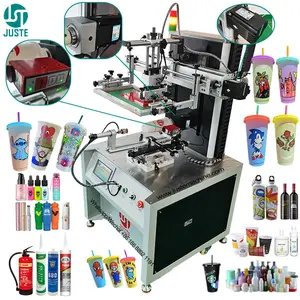 Circular round silk screen printing machine multiple color plastic disposable cup print paper coffee cup auto uv screen printer