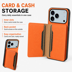 Custodia per telefono antiurto in PU con effetto litchi, supporto <span class=keywords><strong>e</strong></span> porta carte, compatibile con le serie Apple 18/17/16/15/14/13/12 - Product Image 5
