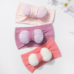 Bando bayi regang Jacquard gaya Eropa baru aksesori rambut pita empuk lucu dibuat dari nilon tahan lama - Product Image 3