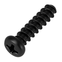 M1 M5 Phillips Pan Head Self Tapping Screw Carbon Steel Black Finish Flat Point Fastener