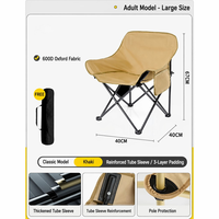 Chaise de camping pliante d'extérieur portable ultra-légère, siège de plage grand format en forme de lune, mobilier d'extérieur en gros