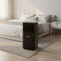 Climatiseur Portable Électrique en Plastique HOMCOM 10000 BTU, Refroidissement Uniquement, Télécommande, Classe d'Efficacité Énergétique, Minuteur