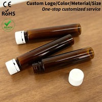 Flacon liquide oral pharmaceutique de 10 ml, 15 ml, 20 ml, flacon rond en PET ambré avec bouchon anti-effraction en plastique pour sirop liquide médicinal