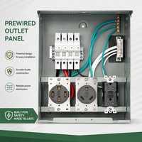 Boîtier de prise de courant RV 125V résistant aux intempéries, 30 ampères, en cuivre, 3 prises, panneau extérieur temporaire avec couvercle verrouillable pour camping-car et remorque