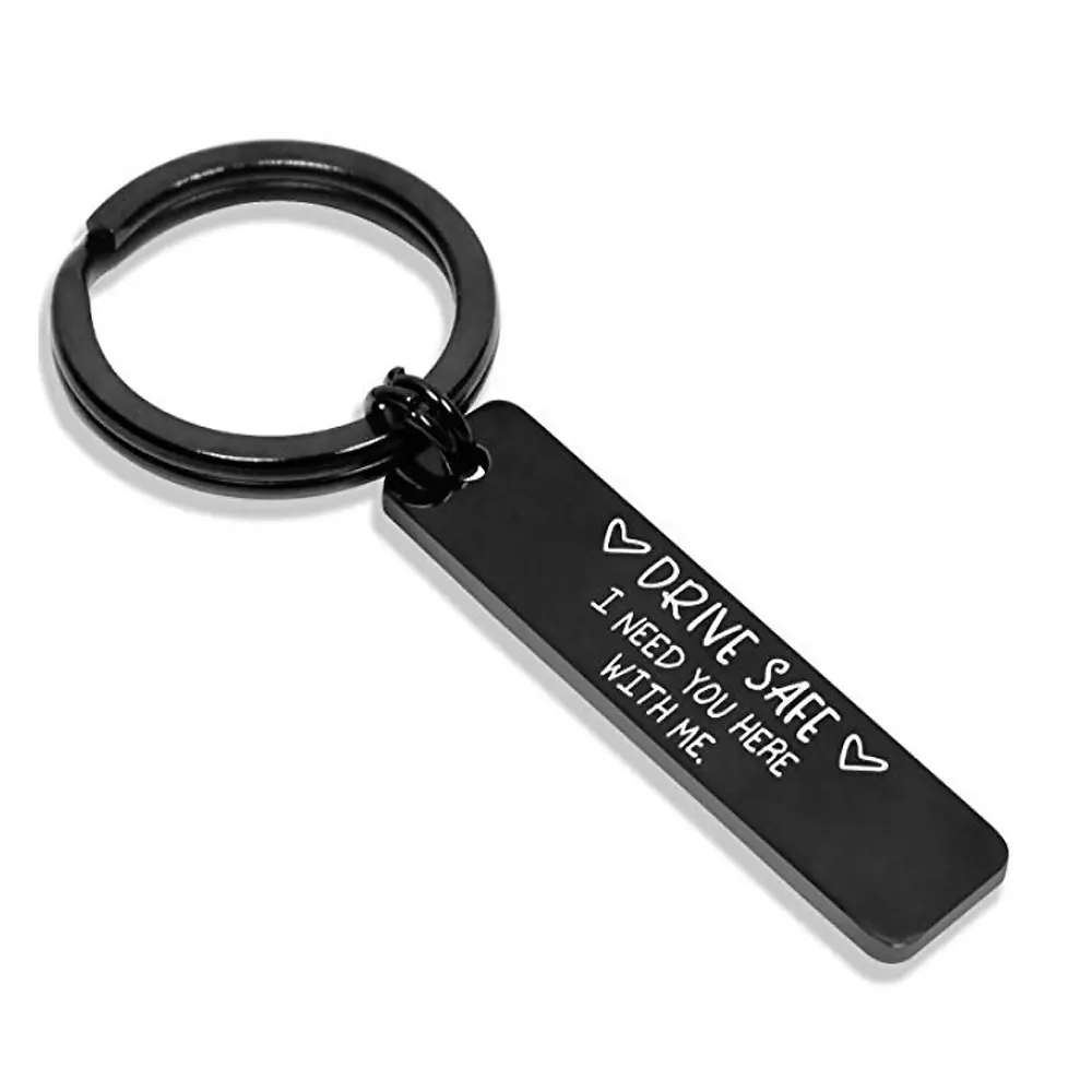 2024 Black stainless steel keychain drive safe i need you here with drawings and samples can be customized