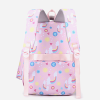 Dernier ensemble de sacs d'école 3-en-1 de dessin animé mignon en nylon étanche livre sac à dos boîte à lunch pour garçons filles fermeture à glissière style tendance