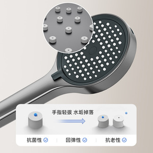 Adjustable High Pressure Handheld <b>Shower</b> Head Gun Gray Bathroom Spray Rain Round <b>Portable</b> ABS Material 4 Inch Universal - Product Image 3