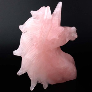 Venta al por Mayor de Tallados de Gemas de Cristal Natural, Hermoso Unicornio de Cristal de Cuarzo Rosa con Propiedades Curativas - Product Image 3