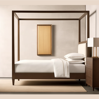 Lit de luxe en bois pour intérieur, ensembles de meubles de chambre à coucher, lit plateforme king size en bois