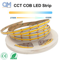 Grosir Strip LED COB Dual CCT 608LEDs 12V 24V 2700K Bersertifikasi CE ETL Densitas Tinggi 10mm CRI90 untuk Proyek Komersial