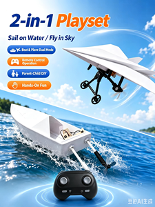 Kit de Barco de Papel Dowellin <span class=keywords><strong>RC</strong></span>, Kit de Ensamblaje de Barco de Papel con Control Remoto DIY de ABS, Módulo de Motor de 2.4GHz para Barcos de Papel Plegables para Niños - Product Image 6