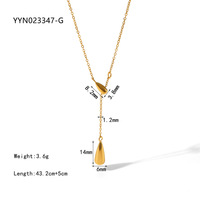 Accessoires de luxe pour femmes, chaîne de clavicule plaquée or 18 carats, bijoux de mode, collier en acier inoxydable avec pendentif goutte d'eau