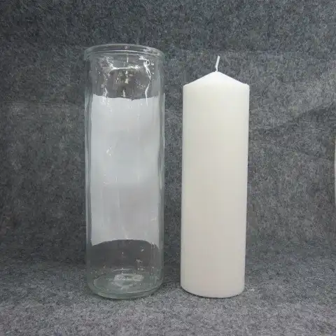 Candela religiosa in vaso di vetro da 7 pollici senza profumo 7 giorni di combustione per gli ebrei