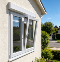 Fenêtre coulissante en PVC à double vitrage trempé avec cadre en plastique moderne pour hôtels