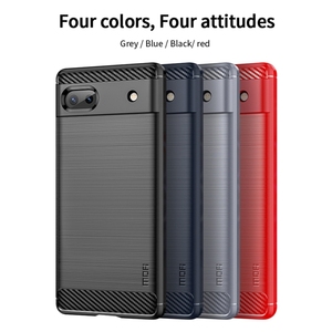 For <strong>Google</strong> Pixel 6A MOFI Gentleness Brushed Carbon <strong>Fiber</strong> Soft TPU Case(Black) - Product Image 5