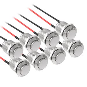 Interruptor de Botón Pulsador de Acero Inoxidable/Aluminio de 12 mm, IP65, Variedad de Colores, Personalizable para Cualquier Dispositivo - Product Image 1
