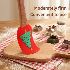 Espátula de Silicona para Hornear con Mango de Madera, Resistente al Calor y de Grado Alimenticio, para Decoración de Pasteles y Repostería - Product Image 3