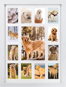 GMFrames Set di <span class=keywords><strong>Cornici</strong></span> per Foto dei Primi Anni, Anni Scolastici e Laurea, in Legno con Supporto per Montaggio a Parete, Esibisce 1 Foto 5x7 e 12 Foto <span class=keywords><strong>25x35</strong></span> - Product Image 2