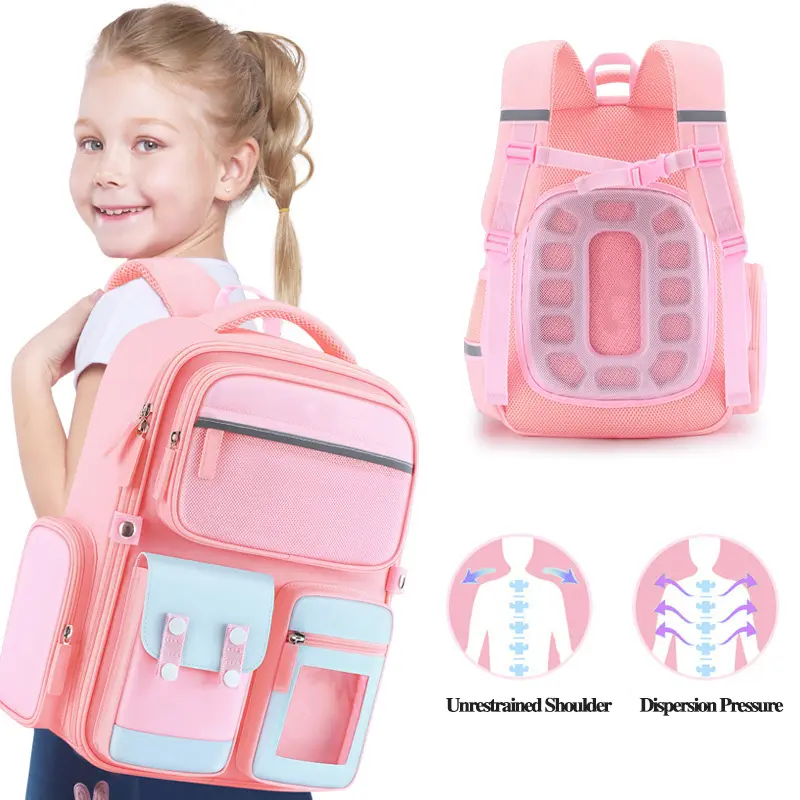 Çocuk sırt çantası 2023 yeni moda okul çantası seyahat okul omuz sırt çantası genç küçük kız (pembe) mochila marka