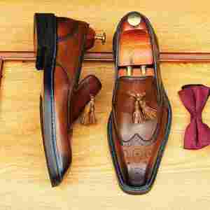 Nouvelles Chaussures Habillées Décontractées en Cuir Véritable pour Hommes, Style Tendance, Complètes avec Chaussures en Cuir à Porter en Ensemble - Product Image 1