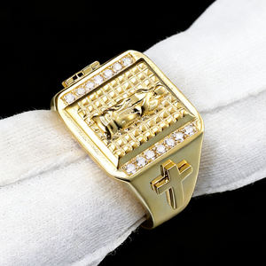 Anillo de Hombre de Plata de Ley 925 con Circonita Cúbica Cruzada, Estilo Ganador del <span class=keywords><strong>Oscar</strong></span>, Accesorio de Moda de Celebridades - Product Image 2