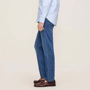 Custom Logo Men Denim <strong>Jeans</strong> Mid-Rise <strong>Blue</strong> <strong>Jeans</strong> with Private <strong>Label</strong> Service and Bulk Order Support - Product Image 2