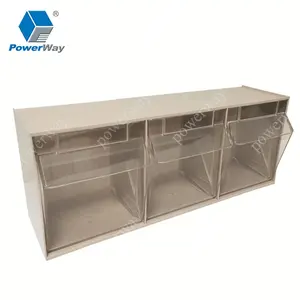 Hardware winkel gebruikt stapelbare plastic display tilt open opbergdoos bin