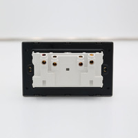 BENDI 13A 220V 2 prises avec interrupteur néon IP22 en verre trempé, commande de lumière murale haute puissance, type 86, panneau ultra-fin décoratif
