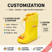 Bottes de pluie pour enfants personnalisées avec dessins animés, cordon de serrage réglable, imperméables, antidérapantes, légères, pliables, pour tout-petits, animaux, extérieur