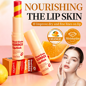 Rouge à lèvres essence bicolore SADOER saveur <span class=keywords><strong>orange</strong></span> <span class=keywords><strong>4g</strong></span>, baume à lèvres hydratant anti-gerçures avec extrait d'agrumes - Product Image 1