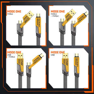 Cavo di Ricarica Universale 4 <span class=keywords><strong>in</strong></span> 1 da 65W <span class=keywords><strong>USB</strong></span> a Telefono, PD 27W Type-C con Rivestimento <span class=keywords><strong>in</strong></span> Nylon, Caricatore per Telefono e Caricatore <span class=keywords><strong>USB</strong></span> Type-C - Product Image 3
