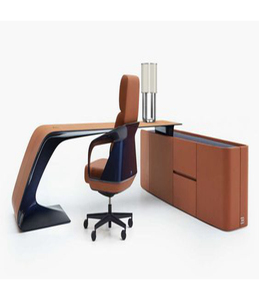 Escritorio de Oficina de Piedra Artificial de Diseño Contemporáneo Personalizado CANDU, Acabado Brillante, Enchufe Emergente Inalámbrico, 10 Años de Garantía - Product Image 3