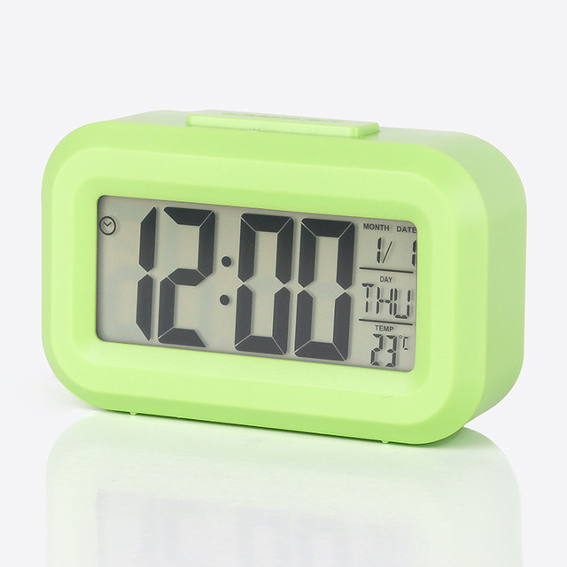 Date Temperature Timer Office Bedroom Study Alarm Clocks Smart Digital Table Clock Digital Desk Clock with Night Light
