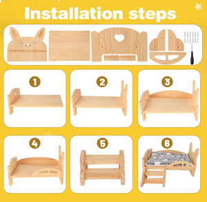 Personalizzabile in legno a forma di <span class=keywords><strong>coniglio</strong></span> Pet Cottage Habitat con scale e tappetino per piccoli animali domestici letto di cavia fabbrica diretta - Product Image 4