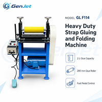 Machine à plier les sangles en cuir GenJet dernière génération, équipement de collage et de laminage robuste de 300 mm de large pour la production de poignées de sacs à main