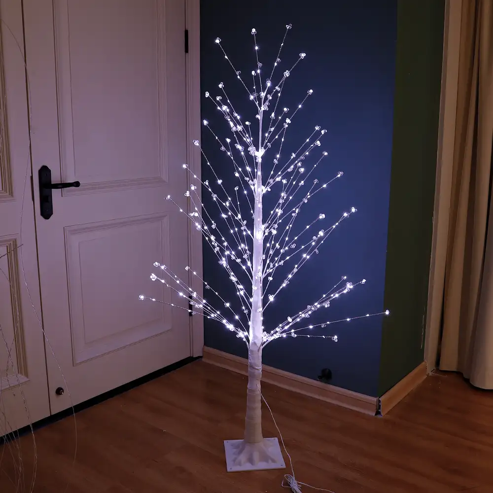 Yılbaşı ağacı lambası yapay düğün parti dekor huş ağacı peri Led ağaç ışık