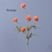Diente De León artificial de un solo tallo, 5 cabezas de flores y pompones, crisantemos para la mesa de comedor del hogar y la decoración de la sala de estar