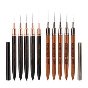 Pinceau à ongles en gel synthétique avec manche en bois personnalisé pour la peinture d'art d'ongles DIY - Product Image 1