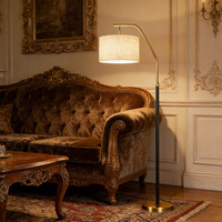 Lampe sur pied en métal nordique, abat-jour en tissu moderne, décoration de salon, lampe sur pied pour chevet