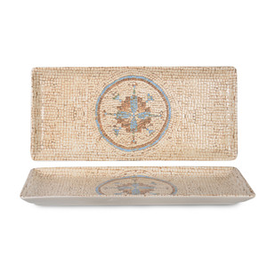 Plateau de service rectangulaire Celest 33,5 × 15,2 cm, porcelaine fine de qualité supérieure, impression numérique Rinart - Product Image 1