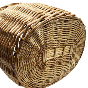 Cesta de mimbre tejida para bicicleta, color marrón claro, 29x23x25 cm, con correas ajustables - Product Image 5