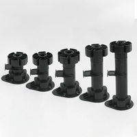 Pied de meuble réglable en hauteur en plastique noir robuste, pieds de nivellement pour placard de cuisine, socle pour plinthe
