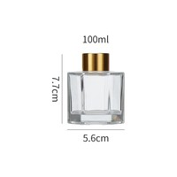 Bouteilles diffuseurs en verre transparentes à bouchon hexagonal avec marquage à chaud 50ml 100ml 120ml Tailles personnalisables
