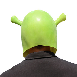 Masque en latex Shrek, taille unique, accessoires de fête costumée à thème géométrique de dessin animé - Product Image 5