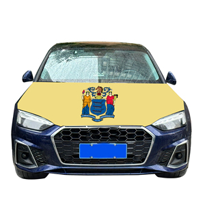 Abordable National Couverture de capot de voiture Drapeau New Jersey Couverture de moteur de voiture Drapeau Usine Vente directe Polyester <span class=keywords><strong>Tissu</strong></span> - Product Image 3